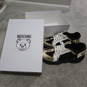Moschino Black and Gold Sneakers